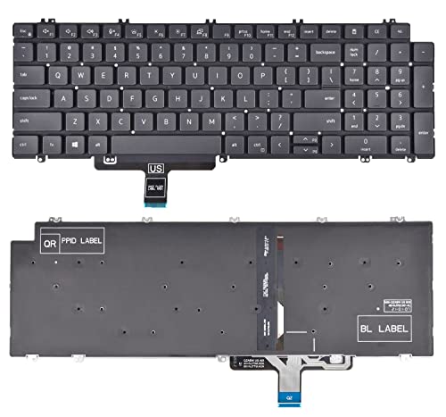 Image of Replacement Keyboard for Dell Latitude 5520 5521, Precision 3560 3561 Laptop with Backlit US Layout P /N: N7N16