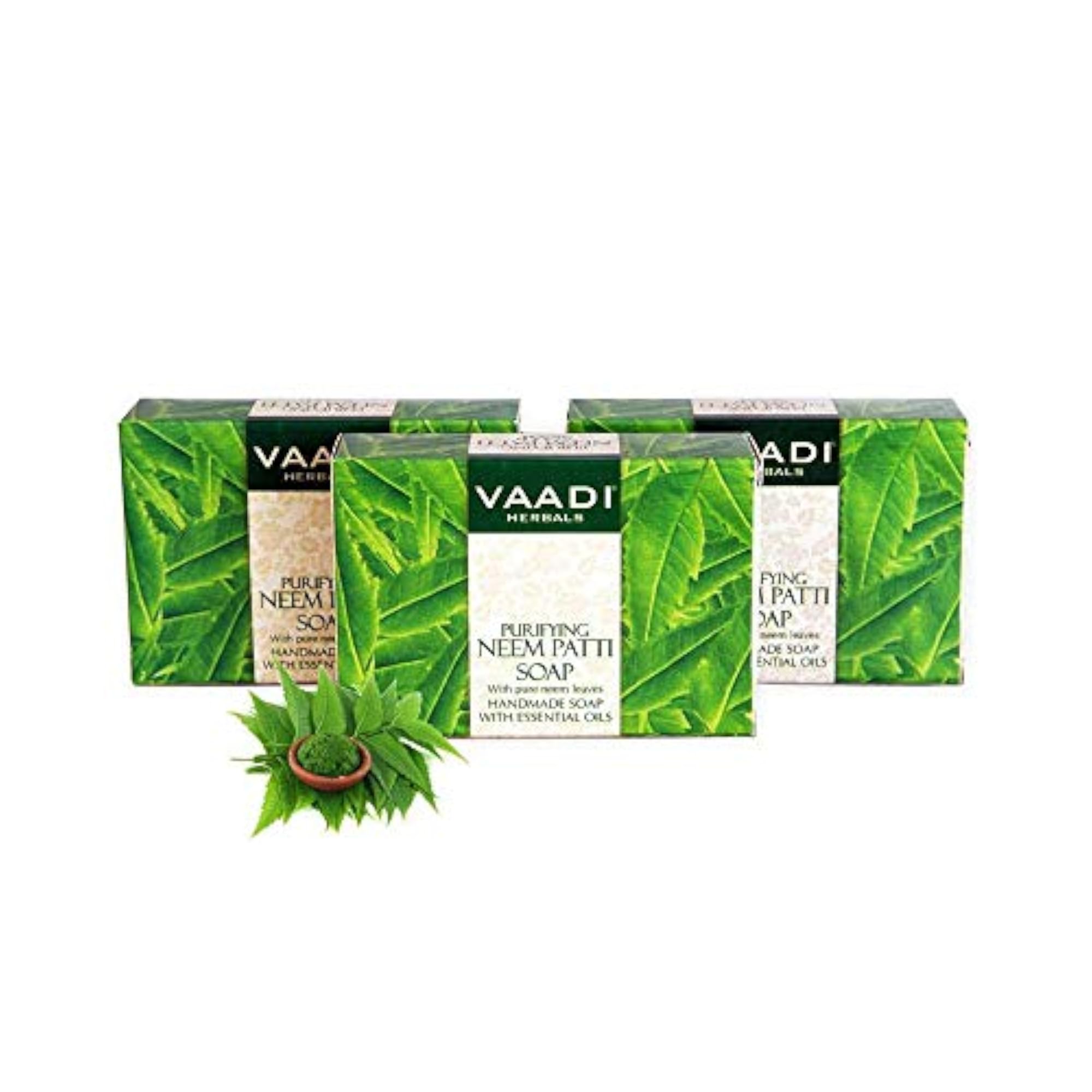 Neem Patti Soap with Pure Neem Leaves, Pack of 3