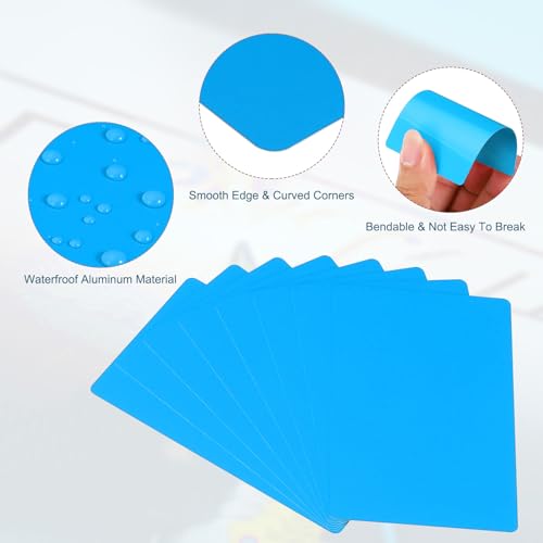 Cartes de visite métalliques PATIKIL bleues pour impression nom DIY - 3