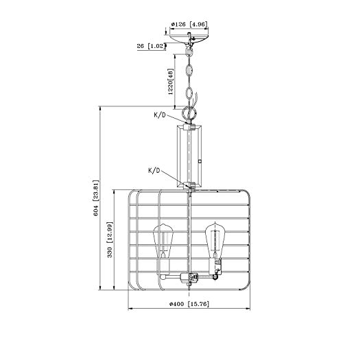 Design House 587337 Ajax Industrial Modern 4-Light Indoor Chandelier Metal Wire Cage for Entryway Dining Room Foyer, Coffee Bronze - Image 3