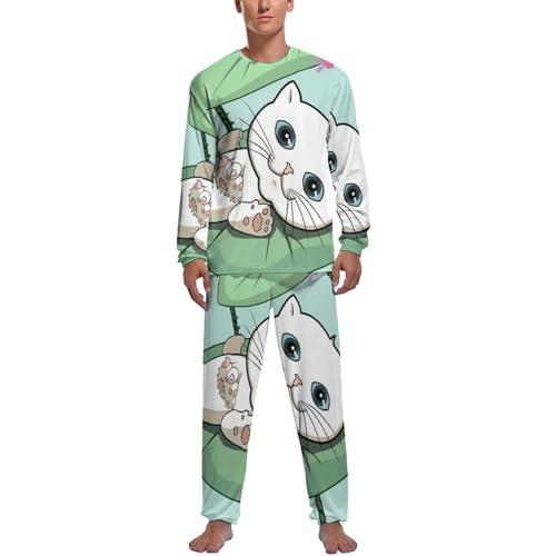 Pijama homme haut et bas vêtement de nuit manche longue et pantalon pour l'hiver