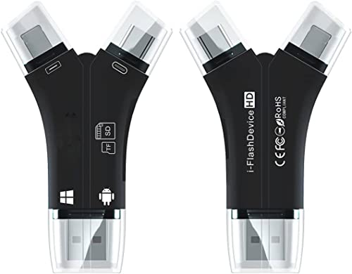 SD Kartenleser/TF Kartenleser, ELECTRIC GIANT 4-in-1-Speicherkartenleser-Adapter, Trail-Kamera-Kartenleser mit Typ-C, Anschluss USB 2.0, USB-OTG-Schnittstelle für iPhone/iPad/Android/MacBook/PC-Laptop Cover