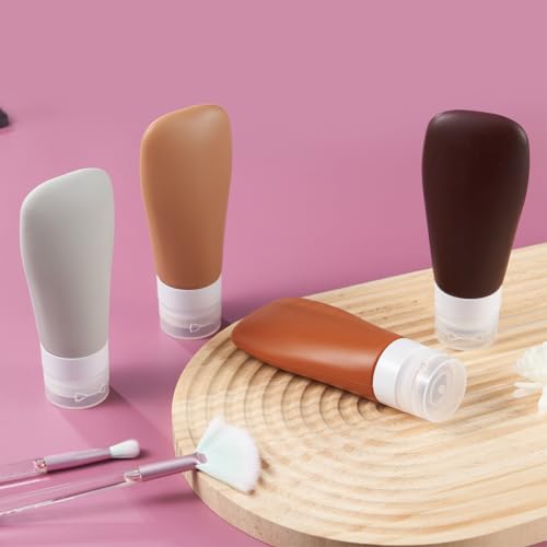 Image of INSFIT Travel Bottles for Toiletries, TSA Approved 3oz Travel Size Containers, BPA Free Leak Proof Squeezable Silicone Tubes for Shampoo Conditioner Lotion Body Wash with Labels
