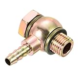 YOKIVE Hose Barb Fitting Elbow, Barbed M14x1.5 Male Thread Adapter Connector, Great for Gas, Water, Oil, Fuel Pipelines (Gold, 8-mm)