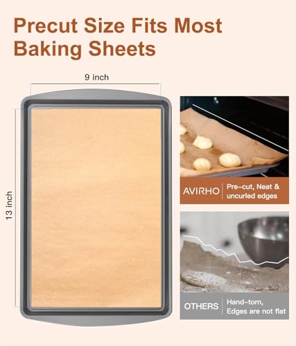 Image of Parchment Paper Baking Sheets, 9 x 13 Inch, 70 PCS Brown | Precut, Non-Stick, Unbleached, For Baking, Air Fryer, Grilling, Steaming, For Bread, Cookies & Cupcakes