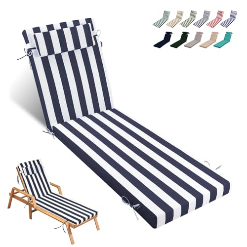 Zacammy Reversible Waterproof Chaise Cushion