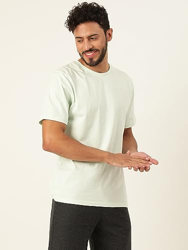 Image of Solid Soft Cloth Round Neck Cotton Relaxed Fit T Shirt