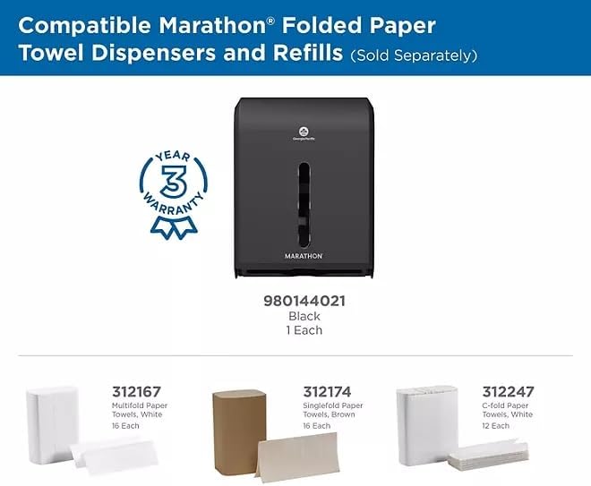 Marathon Combo Folded Paper Towel Dispenser, Smoke