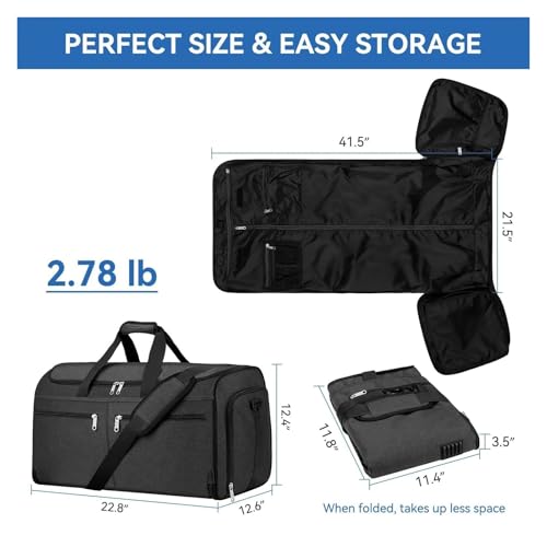 Travel Bag Convertible Travel Garment Bag Carry On Garment Duffel Bag For Men Women - 2 In 1 Hanging Suitcase Suit Business Travel Bag4