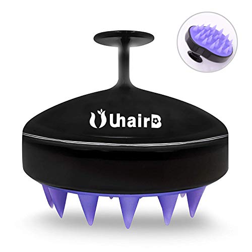 Siliscrub Silicone Shampoo Brush Hair Scalp Massager Brush,Scalp Massage Slimming Soft Brush Head Body Massage (Black)
