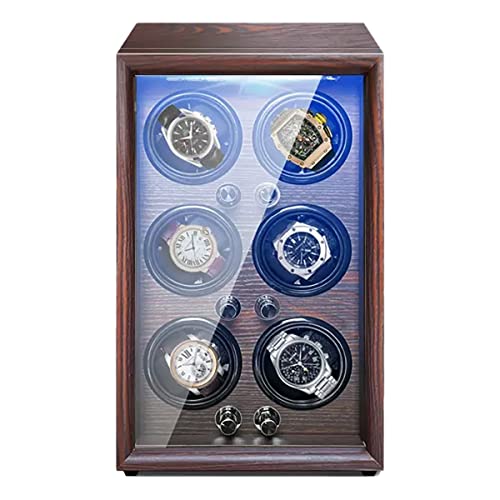 EHVYBDX Enrolador automático de relógio para relógios 1, 2, 4, 6, com motor silencioso, macio, flexível, estojo de armazenamento, caixa de exibição de relógios automáticos masculinos e femininos