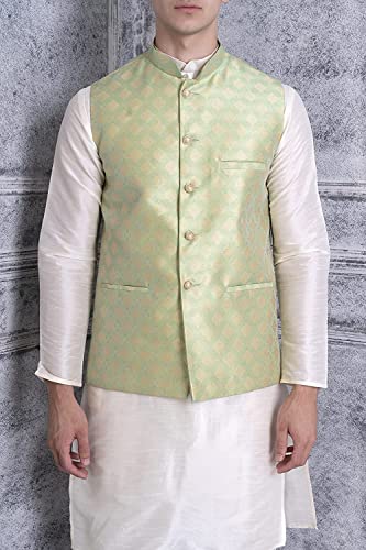 Image of Uri and MacKenzie Men's Silk Blend Kurta Pajama with Designer Ethnic Nehru Jacket /Modi Jacket