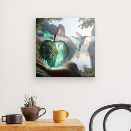 Toile murale Pomme en cristal tableau carré 40x40 déco nature