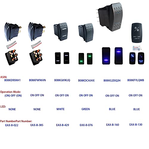 Marine Boat Car 7 Pins 2 Light Blue Led On-Off-On Rocker Switch Dpdt Waterproof 12V 24V #TOP1