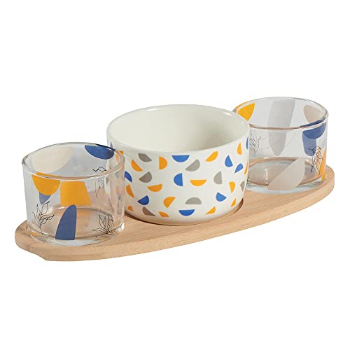 Générique Set 2 verrines et un ramequin porcelaine sur plateau - COUNTRY CASA