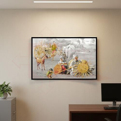 Image of Vastu Vardan Village Scenery Poster | Natural Paintings for Living Room | Size 13 x19 Inch Approx | Wall Scenery for Bedroom, Office, Home Decor | Painting Without Frame |