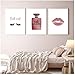 Produktbild CXDDD Mode Wandkunst Leinwand Malerei Wimpern Rosa Glitter Drucke Parfüm Flasche Vogue Bilder Poster Mädchen Zimmer Wohnkultur 50x70cmx3 Kein Rahmen
