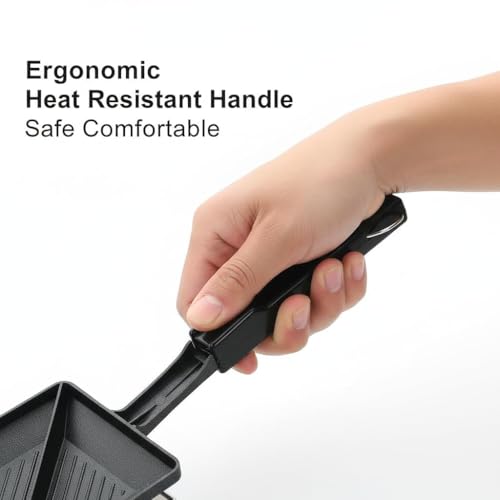 Image of Classic Gas Sandwich Toaster, Non-Stick Aluminum Sandwich Maker, Flame-Proof Design, Heat-Resistant Handle, Gas Stove Compatible