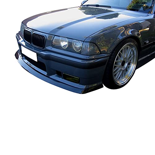 FREEMOTOR802® Front Bumper Lip Splitter Air Dam Chin Spoiler, Fits 1992-1998 BMW E36 M3, AC Style Unpainted Black PU 1PC Lower Guard Protector Underbody Styling Trim