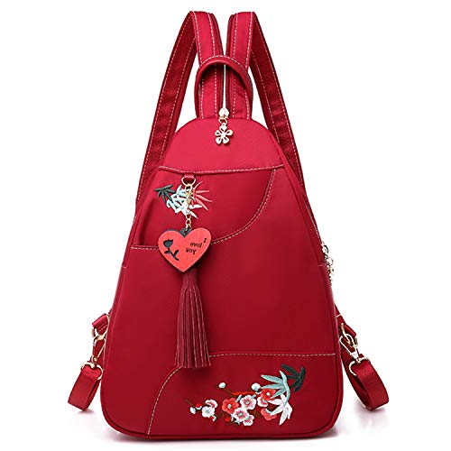 Jywmsc Mujer Elegante Pa o Oxford Bolsa de Pecho Se oras Bordado de Flores Mochila