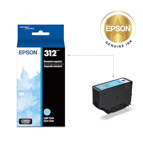 Image of Epson 312 Claria Photo HD Ink Standard Capacity Light Cyan Cartridge (T312520-S) Works with Expression XP-8500, 8600, 8700, 15000