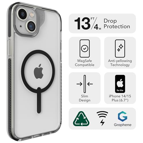 Image of ZAGG Santa Cruz Snap iPhone 15 Plus / 14 Plus Case - MagSafe Phone Case, Drop Protection (13ft /4m), Durable Graphene, Anti-Yellowing, and Scratch-Resistant Phone Case, Orange