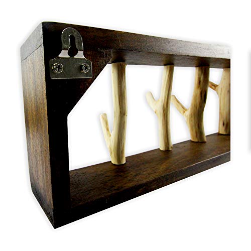 Roro 22-Inch Handmade Wood Twig Hat Coat And Key Hook Rack - Stylish, Eco-Friendly, And Organizational Bliss #TOP4
