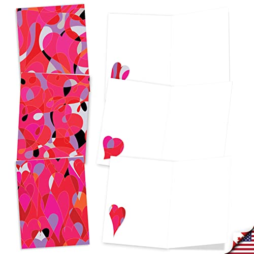 Image of The Best Card Company - 20 Assorted Blank Note Cards Box Set 4 x 5.12 Inch with Envelopes (10 Designs, 2 Each) - Love You Lots AM10330OCB-B2x10