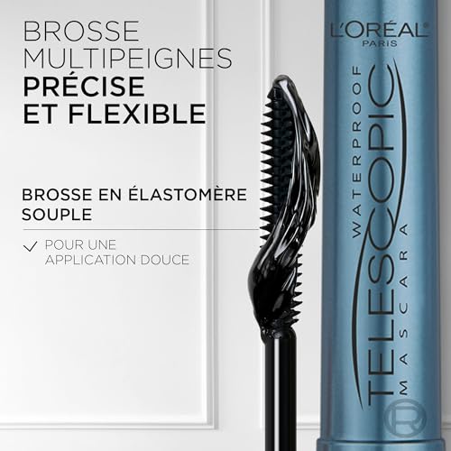 L’Oréal Paris Wimperntusche für präzise getrennte Wimpern mit teleskopischer Länge, False Lash Telescopic Waterproof Mascara, Schwarz, 1 x 8 ml