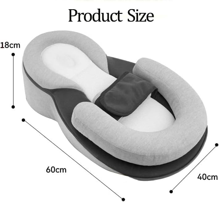 Image of Baby Lounger Pillow for Infant Support Cushion Reflux Breastfeeding Pillow, Bottle Feeding, Tummy Time, Adjustable Baby Wedge Lounger Pillow for Reducing Spit-Up