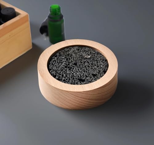Lava Stone Diffuser, Solid Wood Base, Can Be Used for Long-Time Scent Emission, Needs to Be Used with Essential Oils.