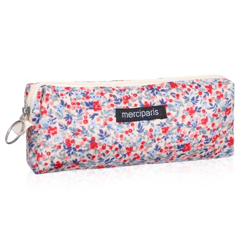 HJZHII Trousse à crayons floral rétro en velours doux...