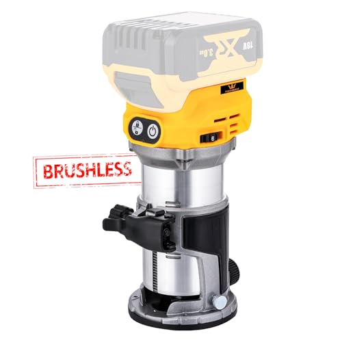 TOPWAY Brushless Cordless Handheld Wood Trimmer Router 18V – Compatible with DEWA.. DCB184 Battery, Variable Speed, Aluminium Base, 3 Collets (1/4", 6mm, 8mm), No Battery 102779 2 TOPWAY Brushless Cordless Handheld Wood Trimmer Router 18V – Compatible with DEWA.. DCB184 Battery, Variable Speed, Aluminium Base, 3 Collets (1/4", 6mm, 8mm), No Battery 102779 - Image 2