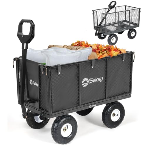 Sekey Bollerwagen Gartenwagen Titan – ECHT 500 KG Belastbar, 3-in-1 Bollerwagen Plattformwagen, Patentierter Ergonomischer Griff, Gummi-Luftreifen, Stabil und Rostfrei, 200L, Grau Sekey Bollerwagen Gartenwagen Titan – ECHT 500 KG Belastbar, 3-in-1 Bollerwagen Plattformwagen, Patentierter Ergonomischer Griff, Gummi-Luftreifen, Stabil und Rostfrei, 200L, Grau