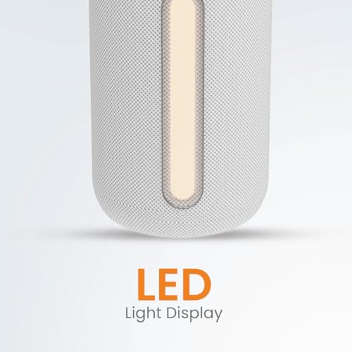 Image of JUST CORSECA Sushi Shine 10W Bluetooth Speaker | V5.3 | FM, LED Light, USB, TF, TWS | 800mAh Battery | 6-Hour Playtime | 10m Range (White)