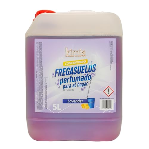 KIMIA - Fregasuelos Concentrado Lavender Flower 5L | Fregasuelos Perfumado Hogar | Limpiador de Suelo | Limpieza Profunda | Aroma a Flor Lavanda | Fragancia Fresca y Duradera | Todo Tipo Superficies