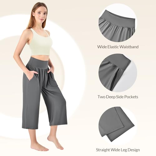 Save on Ipletix Women's Wide Leg Capri Yoga Pants with Code 5BF3VRMJ - Image 5