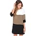 Amoin Cap Sleeve Stretch Ol Belt Chiffon Casual Shirt Mini Dress