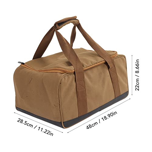 PerGar Camping Bag, Large Capacity Miscellaneous Handbag, Waterproof Camping Bag, Warm Sand Color Outdoor Canvas Bag, Outdoor Camping Trip2