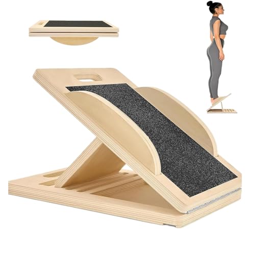 Chiziyixin Adjustable Wooden Slant Board Calf Stretcher & Balance Board