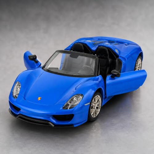 Image of Wizplex CCA Officially Licensed Porsche 918 Spyder 1:64 Scale Die Cast Metal Car - Collectible Alloy Open-Top Hypercar Model with Free-Rolling Wheels, Display Showpiece for Kids 3+ & Car Enthusiasts