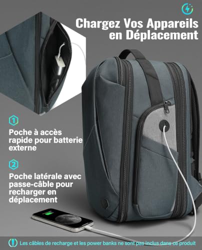 Sac Cabine Easyjet 45X36X20 : VANKEV Sac à Dos Voyage Extensible Bagage Cabine pour EasyJet Sac... – Image 5