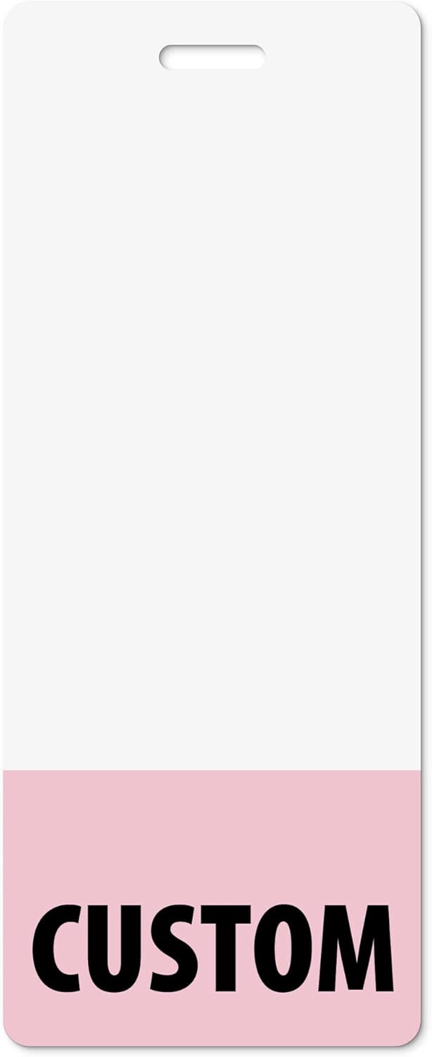 Personalized Print Badge Buddy - in Purple Color - Vertical Oversized (20 Pcs) - Print On Both Sides - Durable and Water Resistant Ideal for Teachers, Nurses, Doctors, Teachers