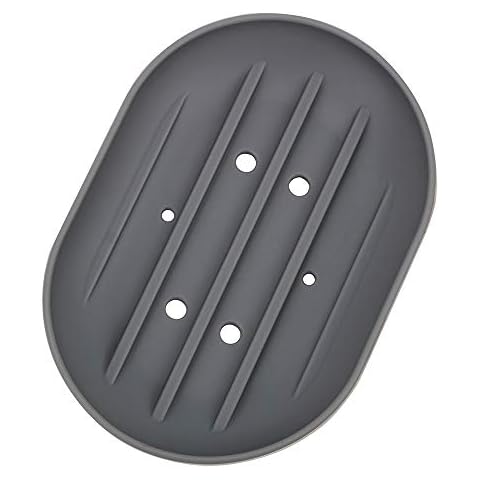 NOPNOG Silicone Soap Dish, Drain Soap Dish, Soap Holder, Bathroom Products (Grey) Cover