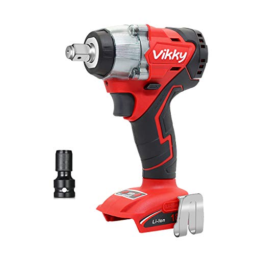 Vikky 18V 1/2 Inch Cordless Impact Wrench – Brushless, Max Torque 3000 in. lb, 4-Speed, 1/2-Inch Square to 1/4-Inch Hex Chuck Adaptor, Bare Tool