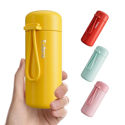 Exllena Mini Gourde Isotherme 150ml, Petite Bouteille Isotherme en Acier Inoxydable pour Boissons Chaudes et Froides, Mini Flask Facile à Transporter - 100%...