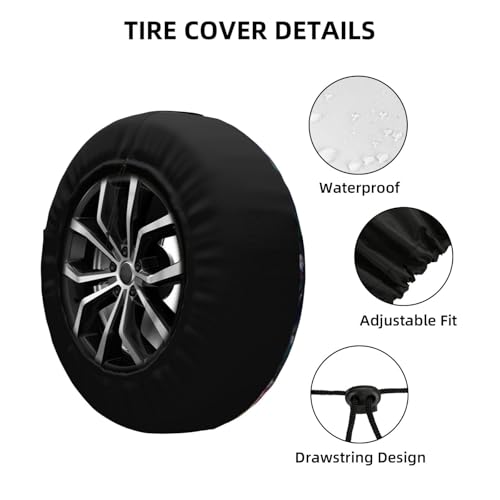 Image of Beautiful Peacock Spare Tire Cover Weatherproof Universal Wheel Protectors Wheel Covers for Rv Camper Travel Trailer SUV Truck 15 Inch
