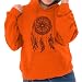 Brisco Brands Native American Wolf Dream Catcher Hoodie Sweatshirt Women Orange