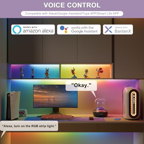 Tira LED MIWISE RGB Smart IC COB 20ft con Control APP miniatura 2
