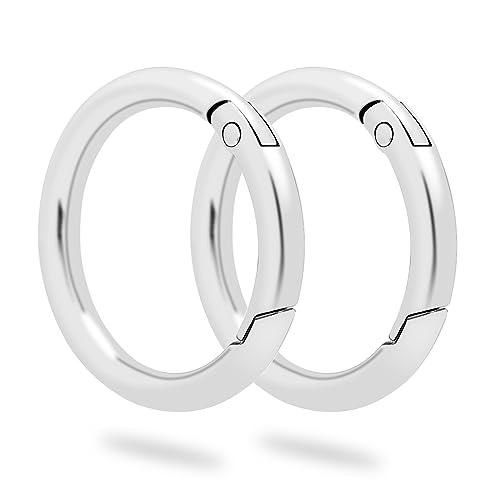 Image of 10Pack 1-1 /4 inch Trigger Spring O Rings, Metal Round Carabiner Clip Snap Hook, Spring Keyring Buckles for Replacement Purse Strap, Paracord Lanyard Clips, Keychain Rings Hardware DIY Crafts Making